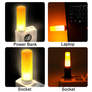 USB LED Flame Candle Lights for Power Bank