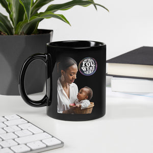 Mother and Child Black Glossy Mug