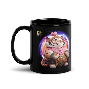 Chinese Zodiac Tiger Black Glossy Mug