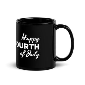 Happy 4th of July Black Glossy Mug
