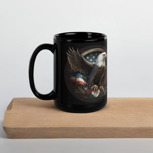 America's Independence Day Black Glossy Mug