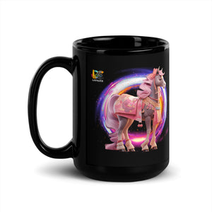 Chinese Zodiac Horse Black Glossy Mug