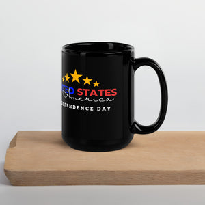 America's Independence Day Black Glossy Mug