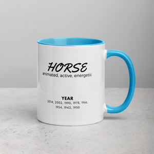 Horse Animal Zodiac Mug with Color Inside