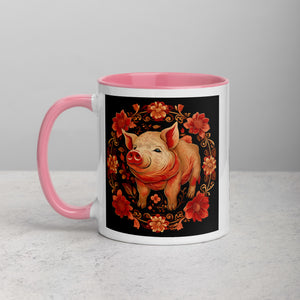 Pig Animal Zodiac Mug with Color Inside