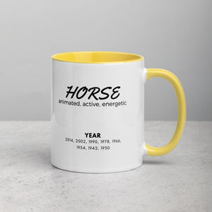 Horse Animal Zodiac Mug with Color Inside