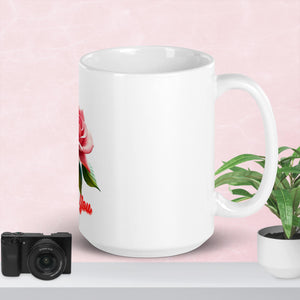 Simple Rose White glossy mug