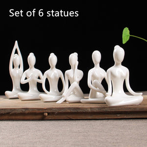 Yoga Poses Ceramic Figurines