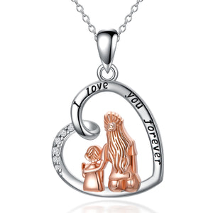 Mother and Child Heart Shaped Necklace