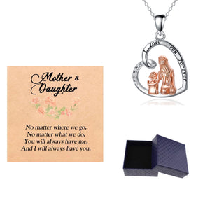Mother and Child Heart Shaped Necklace