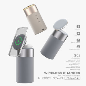 3 In 1 Multi-Function IPhone and AirPods Wireless Charger and Bluetooth Speaker