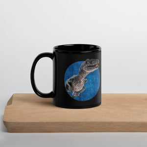 Velociraptor Black Glossy Mug